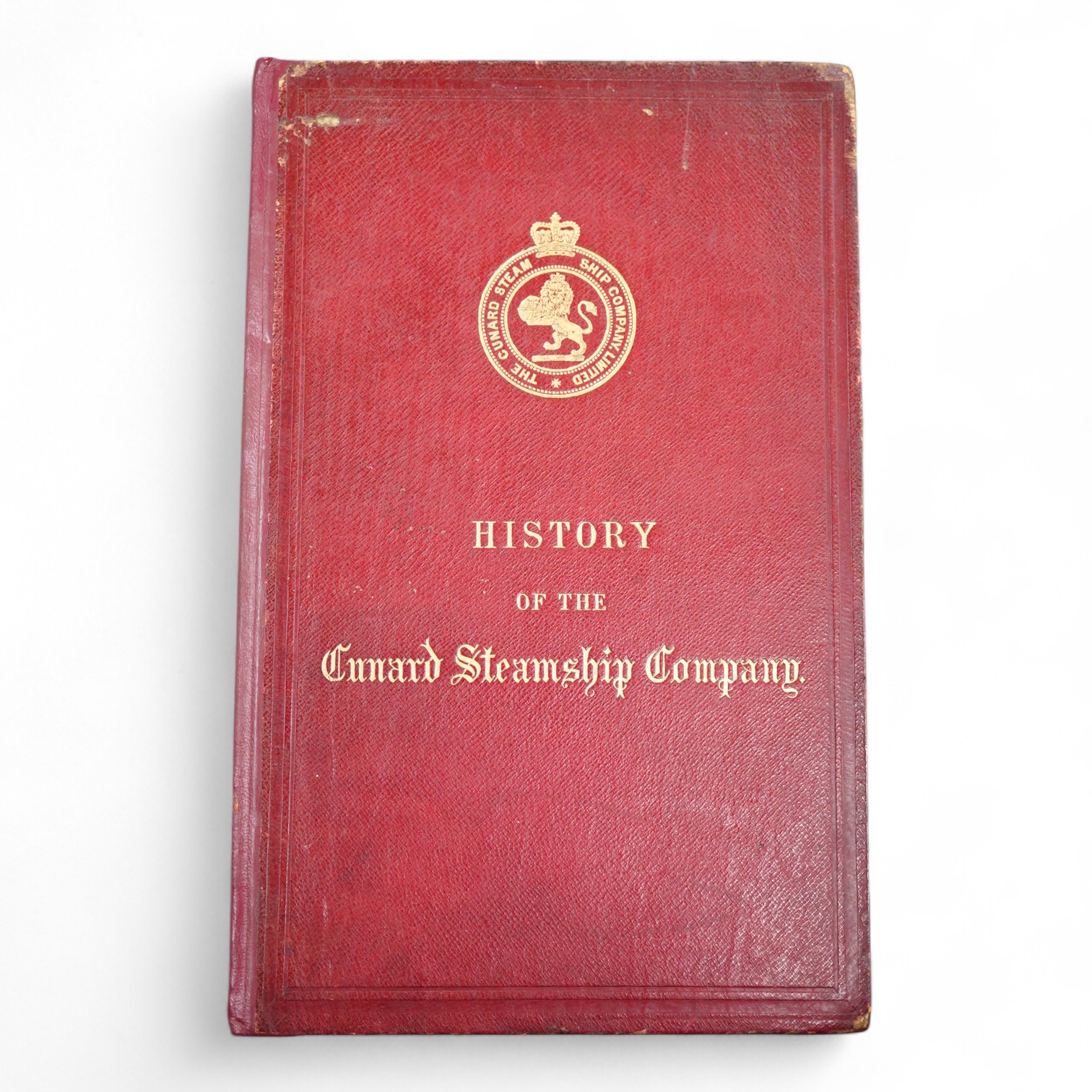 History of the Cunard Steamship Company, extracted from the illustrated naval and military magazine, original gilt cloth and gilt edges, published by the company, 31pp, 12 plates only present